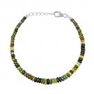 Multi Black Opal Rondelle 2.5-4.5mm Smooth beads adjustable stacking bracelet | STK-4708