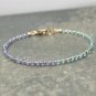 Tanzanite & Apatite Rondelle 3-4mm Faceted beads adjustable stacking bracelet | STK-5511