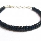 Black Ethiopian Opal Rondelle 3-4mm Faceted beads adjustable stacking bracelet | STK-1046
