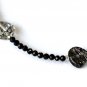 Black Rutile & Black Spinel Mix 2-7x7mm Mix beads adjustable stacking bracelet | STK-1207
