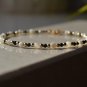 Black Spinel & White Jade Round 2-2.5mm Mix beads adjustable stacking bracelet | STK-1374