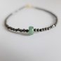 Black Spinel With Emerald Mix 2-6mm Faceted beads adjustable stacking bracelet | STK-1380