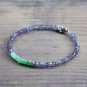 Chrysoprase & Iolite Rondelle 3.5mm Faceted beads adjustable stacking bracelet | STK-2091