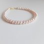 Fresh Water Peach Pearl Rondelle 4mm Smooth beads adjustable stacking bracelet | STK-2849