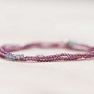 Garnet & Labradorite Rondelle 2-3mm Faceted beads adjustable stacking bracelet | STK-3155