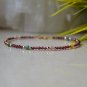Garnet & Multi Gemstone Round 2-3mm Faceted beads adjustable stacking bracelet | STK-3157
