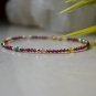Garnet & Multi Gemstone Round 2-3mm Faceted beads adjustable stacking bracelet | STK-3157