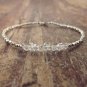 Herkimer Diamond Nugget Chips 3-6mm Faceted beads adjustable stacking bracelet | STK-3556