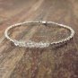 Herkimer Diamond Nugget Chips 3-6mm Faceted beads adjustable stacking bracelet | STK-3556