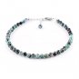 Indicolite Tourmaline Round 3.5-4mm Faceted beads adjustable stacking bracelet | STK-3672
