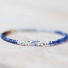 Iolite & Shaded Zircon Rondelle 3mm Faceted beads adjustable stacking bracelet | STK-3773