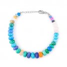 Multi Ethiopian Opal Rondelle 4-8mm Faceted beads adjustable stacking bracelet | STK-4719