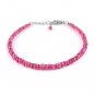 Rubellite Tourmaline Rondelle 3-4mm Faceted beads adjustable stacking bracelet | STK-5354