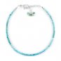 Shaded Blue Turquoise Round 2-2.5mm Faceted beads adjustable stacking bracelet | STK-5414