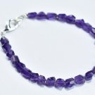African Amethyst Nugget Tumble 7-8mm Faceted beads adjustable stacking bracelet | STK-0024