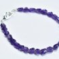 African Amethyst Nugget Tumble 7-8mm Faceted beads adjustable stacking bracelet | STK-0024