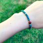 African Turquoise With Ruby Round 6mm Smooth beads adjustable stacking bracelet | STK-0045