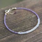 Amethyst & Ethiopian Opal Rondelle 2-3mm Mix beads adjustable stacking bracelet | STK-0402