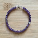 Amethyst With Moonstone Rondelle 4mm Faceted beads adjustable stacking bracelet | STK-0480