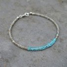 Apatite & Labradorite Rondelle 2-3mm Faceted beads adjustable stacking bracelet | STK-0653