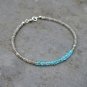 Apatite & Labradorite Rondelle 2-3mm Faceted beads adjustable stacking bracelet | STK-0653