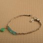 Apatite With Green Onyx Rondelle 3mm Faceted beads adjustable stacking bracelet | STK-0666