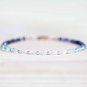 Aquamarine & Iolite Rondelle 2.5-3mm Faceted beads adjustable stacking bracelet | STK-0888