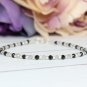 Black Spinel & Labradorite Round 3mm Faceted beads adjustable stacking bracelet | STK-1361