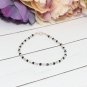 Black Spinel & Labradorite Round 3mm Faceted beads adjustable stacking bracelet | STK-1361