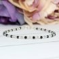 Black Spinel & Labradorite Round 3mm Faceted beads adjustable stacking bracelet | STK-1361