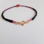Black Spinel & Ruby Rondelle 2-2.5mm Faceted beads adjustable stacking bracelet | STK-1373