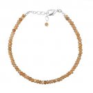 Chocolate Moonstone Rondelle 3-3.5mm Faceted beads adjustable stacking bracelet | STK-1980