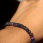 Ethiopian Black Opal Rondelle 4-4.5mm Smooth beads adjustable stacking bracelet | STK-2583