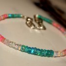 Ethiopian Multi Opal Rondelle 2.5-3mm Smooth beads adjustable stacking bracelet | STK-2613