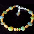 Ethiopian Opal Rondelle & Coin 4-10mm Smooth beads adjustable stacking bracelet | STK-2662