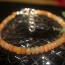 Ethiopian Orange Opal Rondelle 3-4mm Faceted beads adjustable stacking bracelet | STK-2767