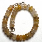 Golden Rutilated Quartz Rondelle 6mm Faceted beads adjustable stacking bracelet | STK-3242