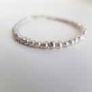 Gray Freshwater Pearl Fancy Round 4mm Smooth beads adjustable stacking bracelet | STK-3259