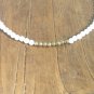 Hematite & White Feldspar Round 3-4mm Smooth beads adjustable stacking bracelet | STK-3526