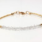 Herkimer Diamond Uncut Chips 3-4.5mm Faceted beads adjustable stacking bracelet | STK-3542