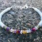 Multi Stone & Amazonite Rondelle 4mm Faceted beads adjustable stacking bracelet | STK-4862