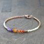 Amethyst & Carnelian Rondelle 3-4.5mm Faceted beads adjustable stacking bracelet | STK-0394
