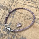Amethyst & Pink Amethyst Rondelle 2mm Faceted beads adjustable stacking bracelet | STK-0448