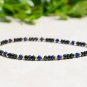 Black Spinel & Lapis Lazuli Round 3mm Faceted beads adjustable stacking bracelet | STK-1362