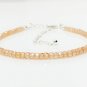 Champagne Cubic Zirconia Rondelle 4mm Faceted beads adjustable stacking bracelet | STK-1956