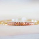 Citrine & Sunstone Rondelle 2.5-3.5mm Faceted beads adjustable stacking bracelet | STK-2248