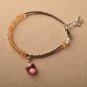 Citrine With Rose Quartz Rondelle 4mm Faceted beads adjustable stacking bracelet | STK-2260