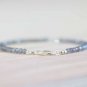 Labradorite & Aquamarine Rondelle 3mm Faceted beads adjustable stacking bracelet | STK-4065