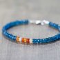 Apatite & Multi Stone Rondelle 3-3.5mm Faceted beads adjustable stacking bracelet | STK-0656