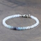 Apatite, Spinel & Topaz Rondelle 3.5mm Faceted beads adjustable stacking bracelet | STK-0692